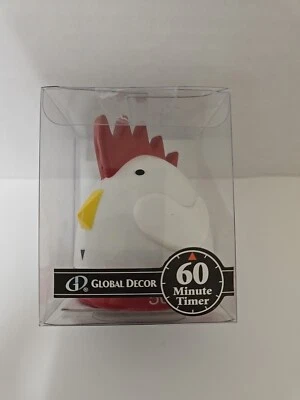 Rooster Chicken Figure Kitchen Timer 60 Minutes By Global Decor New Sealed - Image 1 of 2