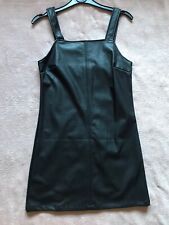 NEW New Look Black Faux Leather Sleeveless Pinafore Dress Size 10 RRP £19.99
