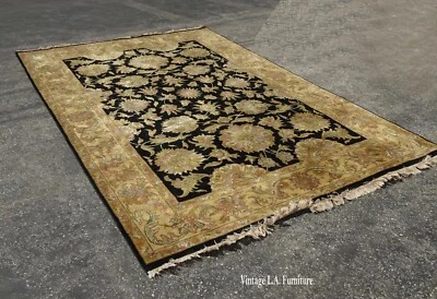 Alfombra vintage anudada a mano dorada, roja y negra Asis Foto 1 de 4