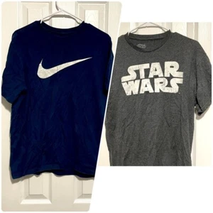 Shirtpaket (2) Nike T-Shirt Sport Kurzarm & Star Wars Grau Herren Gr. L - Bild 1 von 7