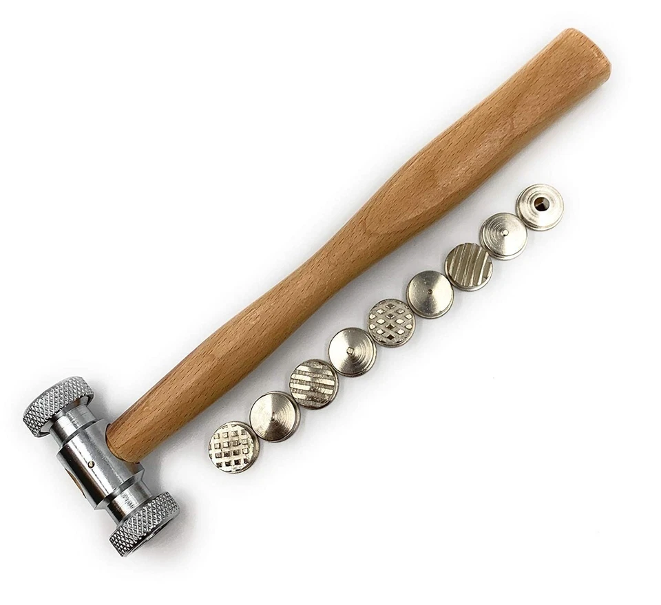 Texturing Hammer with 9 Interchangeable Heads for Pattern Creation on Metal Surf - Image 1 of 4