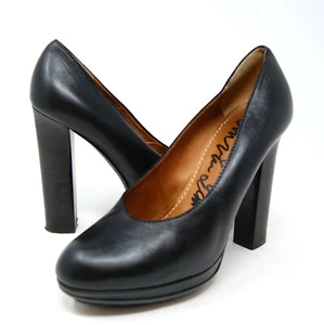 LANVIN soft Italian leather platform heels pumps black Winter 2011 38 US 7.5 - Picture 1 of 8