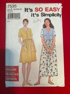 Simplicity 7535, Talla XS-XL, Vestido Misses en 2 opciones de longitud, SIN CORTAR - Imagen 1 de 2