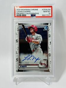 2020 Bowman Chrome Prospect Auto #CPALOH Logan O'Hoppe Phillies PSA 10 GEM MINT