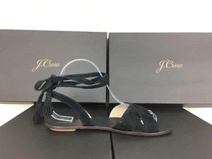 J. Crew 118 $ Schnür-Wildleder-Sandalen schwarz G0958 Größe US 7 1/2 - Bild 1 von 11