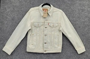 Levi's Women's XS Ex-Boyfriend Trucker Jacket Light Blue Denim Embroidered NEW - Picture 1 of 12