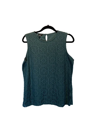Talbots Lace Sleeveless Top Size M Color Sage Green Romantic Feminine Foto 1 de 4