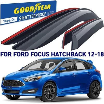 Deflectores de ventana lateral protectores de lluvia para Ford Focus Hatchback 2012-2018 Foto 1 de 4