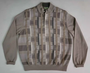 Dalmine Made in Italy Merino Wool Suede Plaid Sweater Made In Italy US 48 EU 58 - Picture 1 of 5