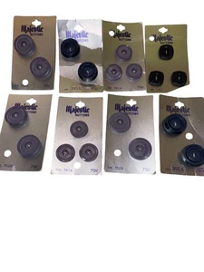 Lote 8 Tarjetas Botón Majestuosas De Colección Púrpura Azul Negro Hechas en Japón Años 50 Costura - Imagen 1 de 4