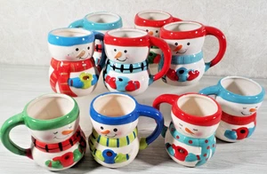 Juego Completo de 8 Tazas de Café Muñeco de Nieve de Cerámica Bay Island Chocolate Caliente 10oz - Imagen 1 de 6