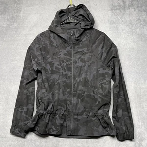 Chaqueta para mujer Lululemon Pack It Up 6 bolsillos negros de camuflaje cremallera completa con capucha - Imagen 1 de 13