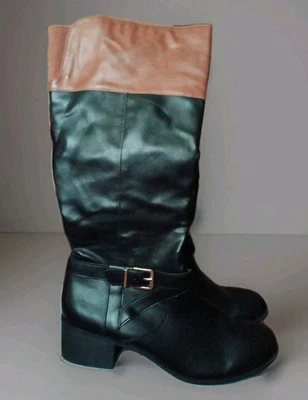 *Style & Co* Botas para mujer, talla 10M, Venesa hasta la rodilla, negras y marrones, tacones bajos Foto 1 de 4