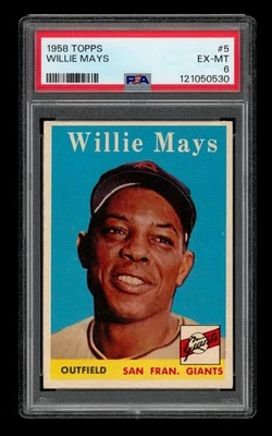 1958 Topps Set-Break #5 Willie Mays PSA 6 EX-MT Foto 1 de 3