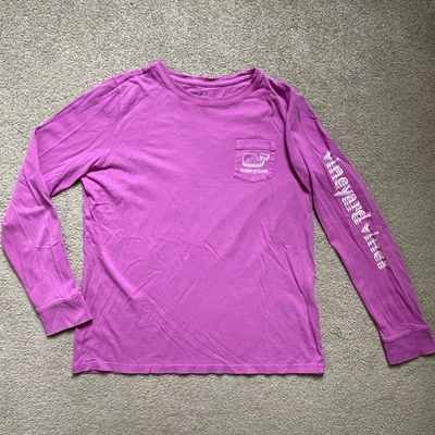 Camisa ballena bolsillo manga larga frambuesa talla S Vineyard Vines para mujer Foto 1 de 4