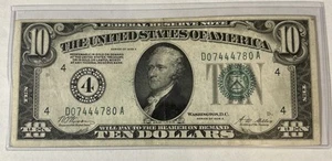 1928A Ten Dollar Federal Reserve Note ~ $10 Bill REDEEMABLE IN GOLD - Picture 1 of 6