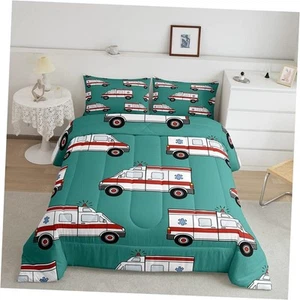 Ambulance Bedding Set Kids Car Comforter Set Boys Girls Decor Twin Multi 23 - Picture 1 of 8