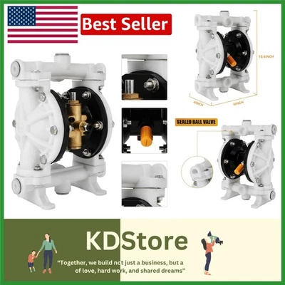 Industrial Air-Operated Double Diaphragm Pump 12 GPM, Max 115 PSI - Image 1 of 4