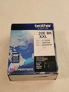 Genuine Brother LC20E BK XXL Black Ink Cartridge Super High Yield NEW - Picture 1 of 3