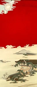 Peinture Sur Soie Rehaussée De Broderies, Japon, Grand Format, Art d'Asie, XXe - Imagen 1 de 8