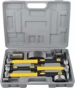 7Pcs Auto Body Repair Kit, Craft Panel Beating Hammer and Dolly Set Hammer Dent  - Picture 1 of 12