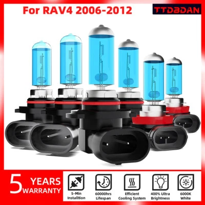9005 9006 Halogen H11 Fog Light Headlight Bulbs For Toyota RAV4 2006-2012 Foto 1 de 4