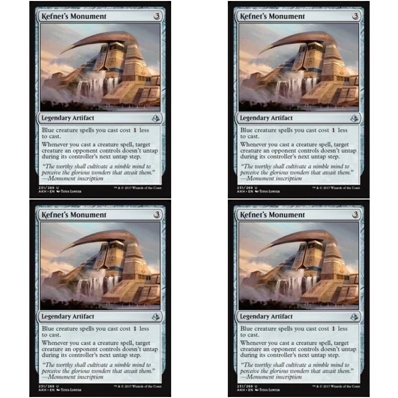 4 x KEFNET'S MONUMENT NM Amonkhet MTG Grey - Artifact Unc - Image 1 of 1