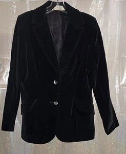 Vintage Koret Of California Black Velvet Lined Blazer Size M - Picture 1 of 9