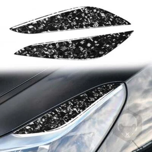 Forged Carbon Fiber Headlight Eyebrow Trim for Tesla Model 3/Y - Foto 1 di 6