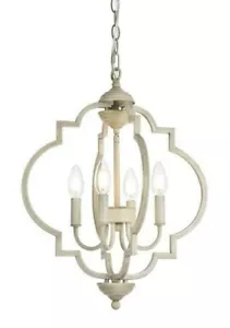PENDANT WEATHERED DOVE MODERN KITCHEN ISLAND DINING ROOM CHANDELIER 4 LIGHT 16" - Picture 1 of 8