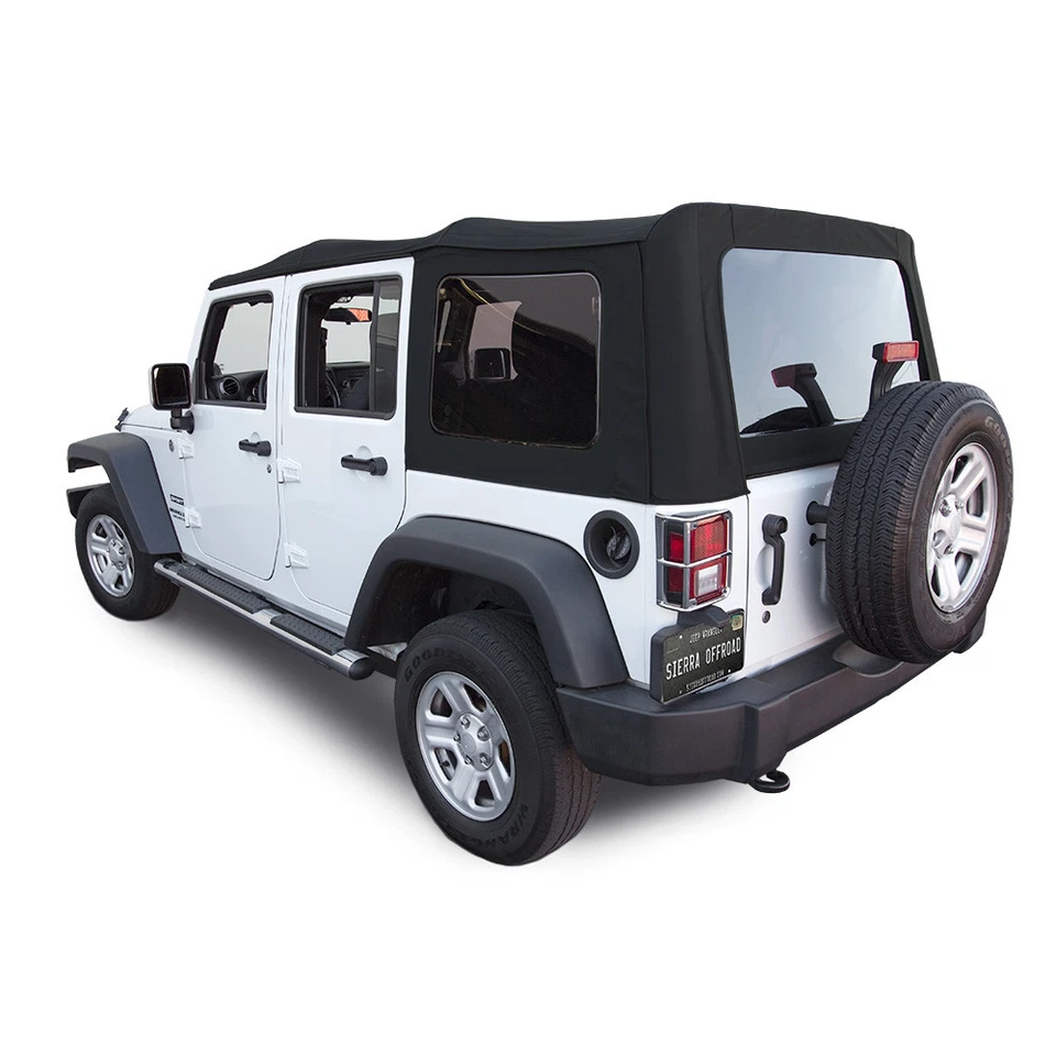 Jeep Wrangler techo blando para 2010-2017 4 puertas JK, ventanas tintadas, sarga negra Foto 1 de 4