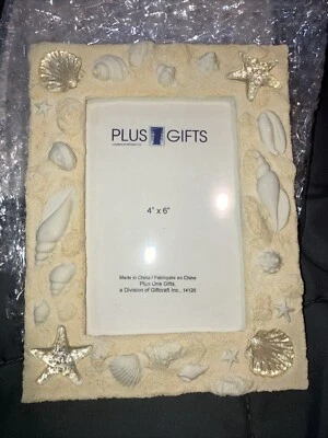Plus Regalos Decoración Playa Concha Marina Marco de Fotos Concha 4” x 6” Color Arena y Transparente Foto 1 de 4