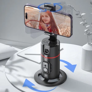Auto Face Tracking Tripod 360° Rotation Phone Camera Mount for Video Live Stream - Photo 1 sur 18