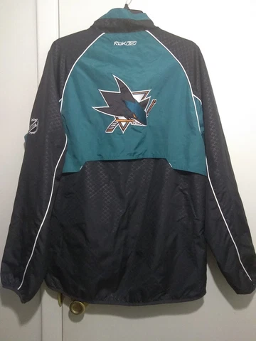 San Jose Sharks Jacket Reebok Men's Size S Small Stitched Logos NHL Cover