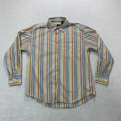 Vintage 90s Van Heusen Mens Large Multicolor Striped Button Up Shirt Long Sleeve - Image 1 of 4