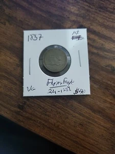 1857 Flying Eagle Cent, VG - Picture 1 of 2