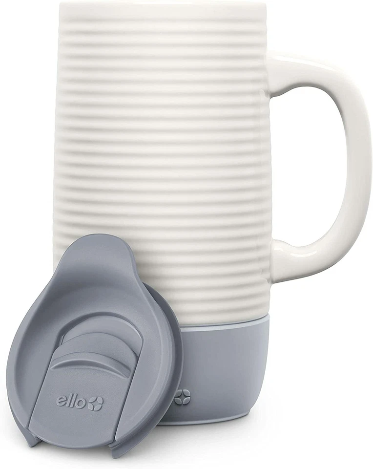 Ello Jane Ceramic Travel Mug With Spill-resistant Slider Lid 18 Oz.