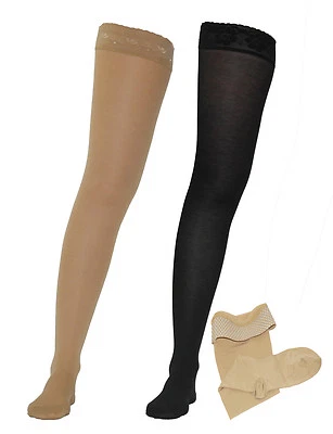 Stützstrümpfe Strümpfe halterlos Stay-Up Kompressionsstrümpfe 140DEN 18-22mmHg - Bild 1 von 2