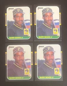 (4) Barry Bonds 1987 Donruss ROOKIE #361 Lot - Pittsburgh Pirates 
