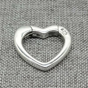 925 Sterling Silver Love Heart Lobster Clasp for Bracelet Necklace - Picture 1 of 5