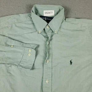 Ralph Lauren Shirt Mens 16 Green Pony Dress Button Up Long Sleeve - Picture 1 of 7