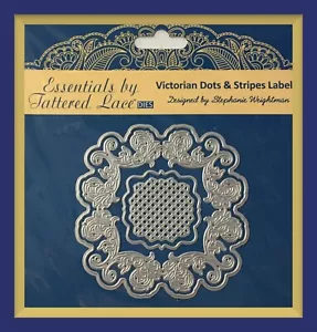 Troqueles ETIQUETA VICTORIANA DE LUNARES Y RAYAS de encaje andrajoso. ***NUEVO*** - Imagen 1 de 5