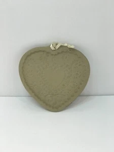 Valentines Brown Bag Lacey Heart Cookie Art Mold 1990's Hill Designs Stoneware - Picture 1 of 10