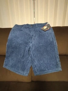 Zeppelin 1990's Vintage Corduroy Indigo Blue 5 Pocket Shorts Men's 30 W - Picture 1 of 7