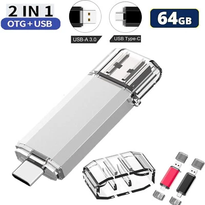 Dual Type-C OTG 64GB Flash Drive USB Memory Stick U Disk for Android phone PC - Image 1 of 4