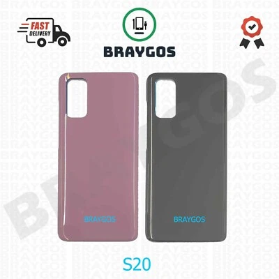 BRAYGOS Rückseite Back Akkudeckel Glas Scheibe für Samsung Galaxy S20 SM-G980F + Kleber