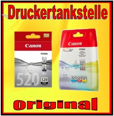 Original Cartridge Canon Pixma PGI-520BK CLI-521CMY iP3600 iP4600 iP4700 MP540 - Image 1 of 2