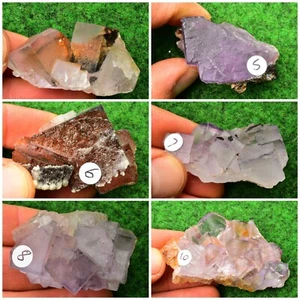  Fluorit lila-weiß natürlicher Kristall Mineralprobe Oktaeder Kristall #B1 - Bild 1 von 31