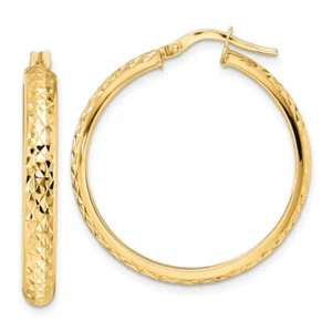 Pendientes aro medianos redondos oro amarillo macizo 14k - Imagen 1 de 5
