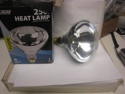 Brooder, Heat Bulb, Feit Electric BR40 Heat Lamp lightbulb, 250W, 120V, Chickens - Image 1 of 4